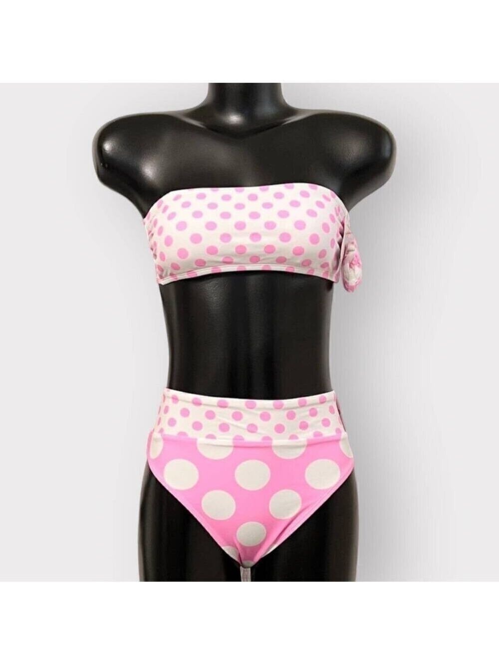 SO NWT Juniors M Womens S Bikini Swimsuit Set NEW Bandeau High Rise Bathing Suit